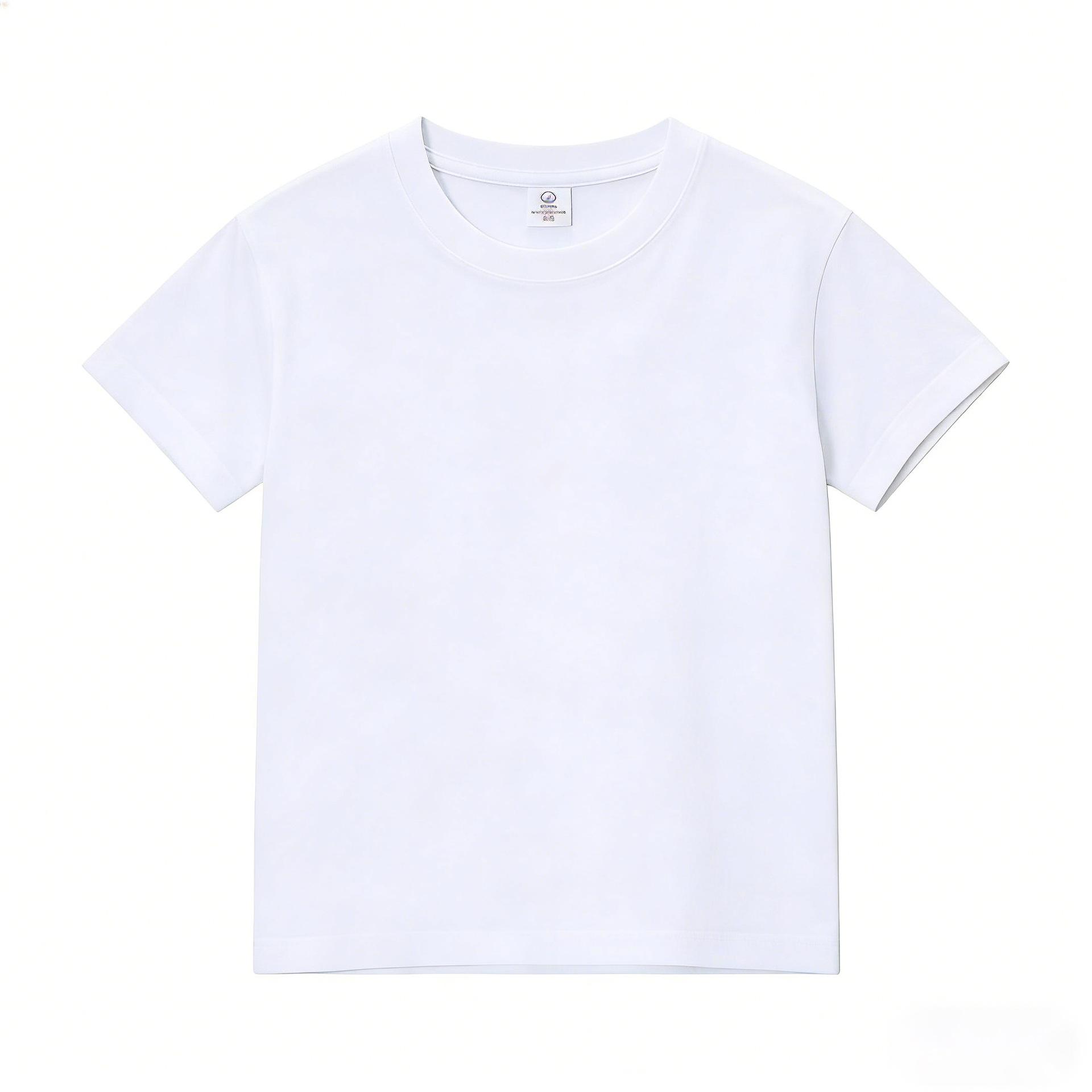 100% Pure Cotton Children S Solid Color Short-Sleeved T-Shirt Summer Boys And Girls Crew Neck Cotton Children S Bottoming Shirt 90cm