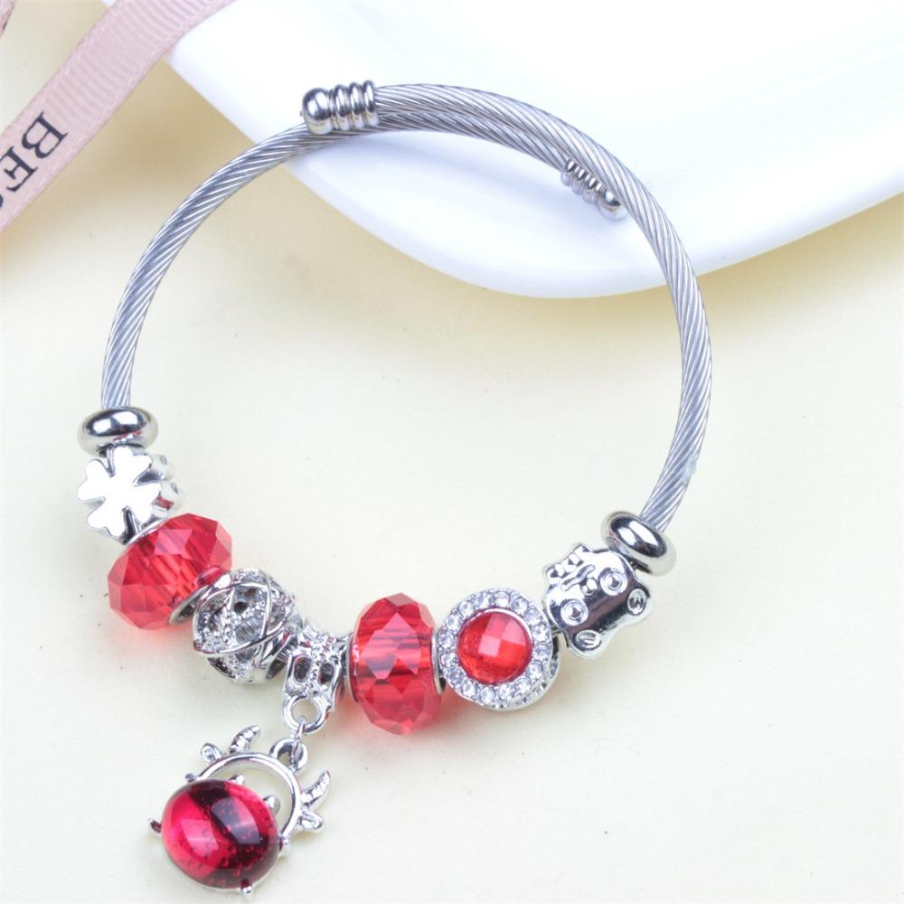 Beaded Bracelet Bangle Multi Element Stainless Steel Copper Alloy Open Spring Snake Bone Chain