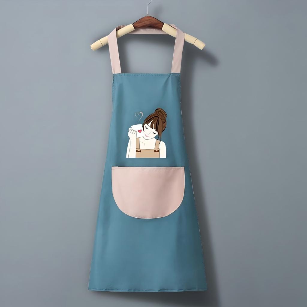 Household Hand Erasable Kitchen Stir Fry Waterproof And Oil Proof Apron, Men'S And Women'S Fashionable Cooking Waist Wrap Adult Work Clothes