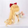 Cosplay Wig, Minako Style with Bow, Yellow and Gold, Heat-resistant Wig