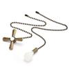 2Pcs/Set Ceiling Fan Pull Chain Beaded Ball Extension Chains with Light Bulb and Fan Cord