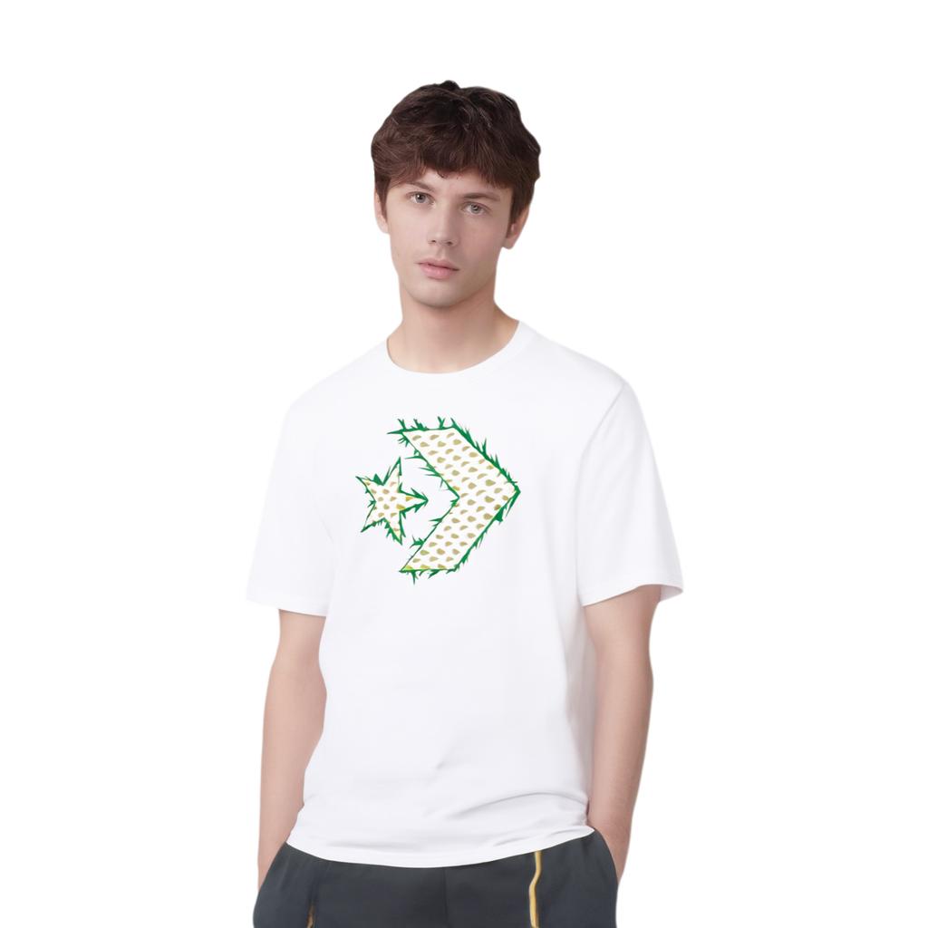 Converse T Shirts Men's White Crew Neck Moderate 10019359-A01