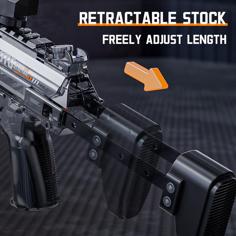 Mp5K Kids Automatic Water Gun With Retractable Stock Linked Recoil Mechanism Electric Water Guns Kids Summer Outdoor Toys