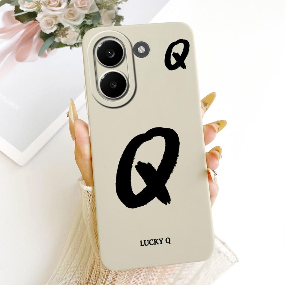 For Xiaomi Poco X8 Pro / X8 Pro Max Lucky Initial Letter Phone Case For Poco X8Pro X 8 Pro Max 5G Soft Silicone Cases Bumpers