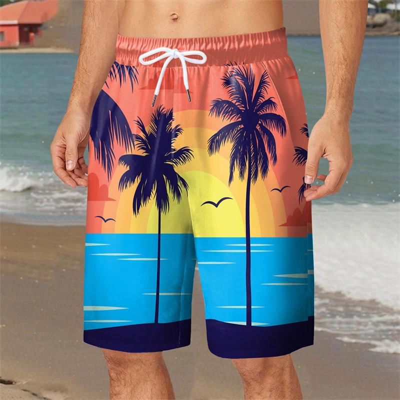 Summer Men's 3D Printed Beach Pants Fashion Versatile Trend Breathable Casual Vacation Style