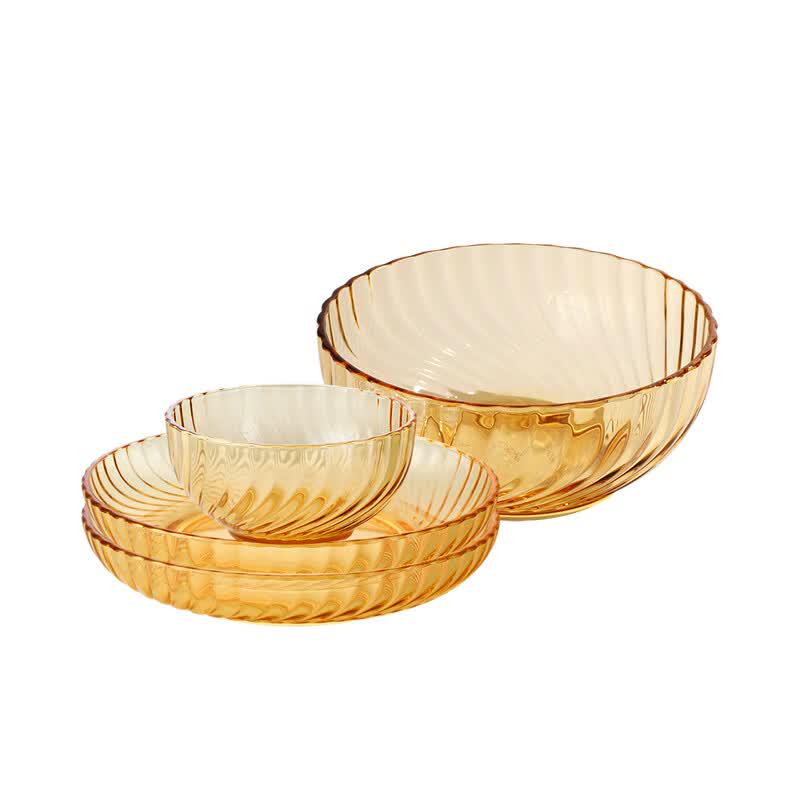 VISIONS Amber Glass 4-Piece Dinnerware Set