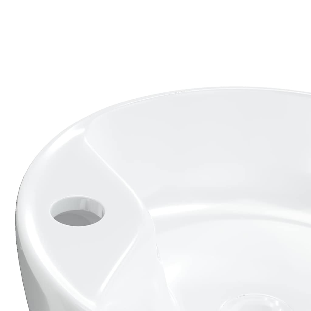 White Ceramic Round Washbasin 40x14.5 Cm