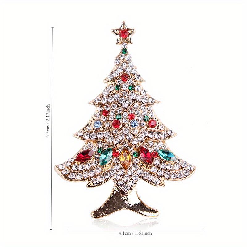 Christmas Fashion Christmas Tree Pin Vintage Christmas Brooch Rhinestone Brooch, Holiday Birthday Party Gift, Dress Accessory Pin