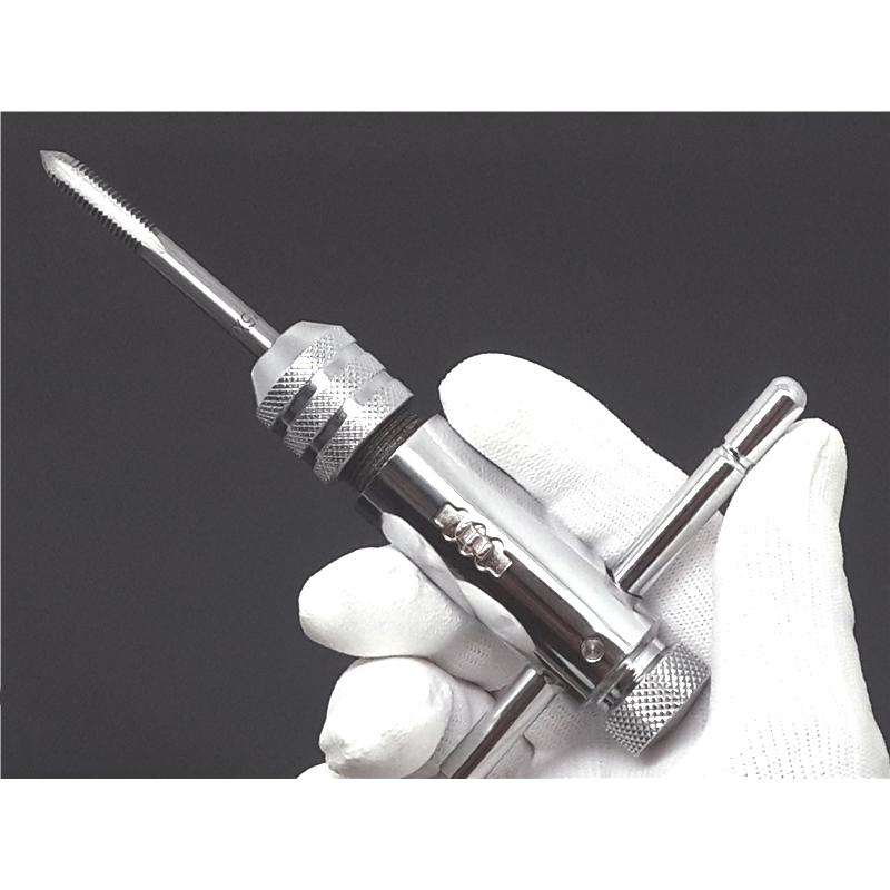 Nastavitelná M3-8 T-rukojeť s ráčnou Držák závitníku Klíč M3-M12 Sada vrtáků na závitníky Sada ručních závitníků a šroubových závitů Vrták pro závitníky