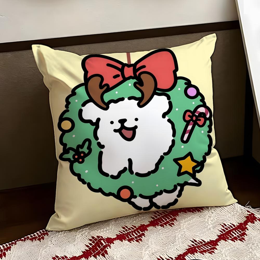 Cute LLine PPuppy Cushion Cover Reversible Soft Durable Pillow Cover Home Car MultiScene Use for Daily Comfort