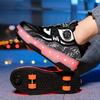 Children's LED Light Walking Shoes Double Row Four-Wheel Roller Skates Ice Skate Shoes Unisex Kids' Wheeling Footwear