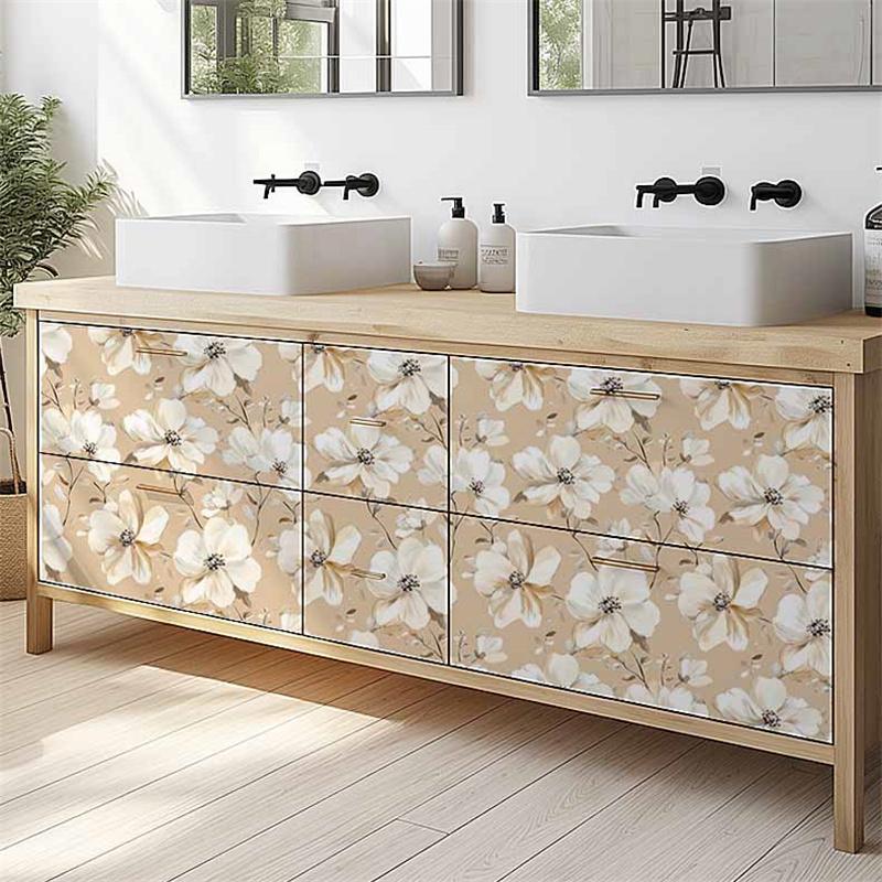 Vintage Floral Wallpaper Wainscoting Sticker Self-Adhesive Waterproof Moisture-Resistant Wall Decoration Renovation Upcycling