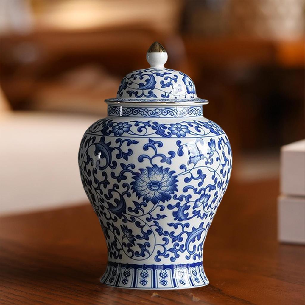 Chinese Ceramic Ginger Jar Decorative Flower Vase Traditional Porcelain Jar