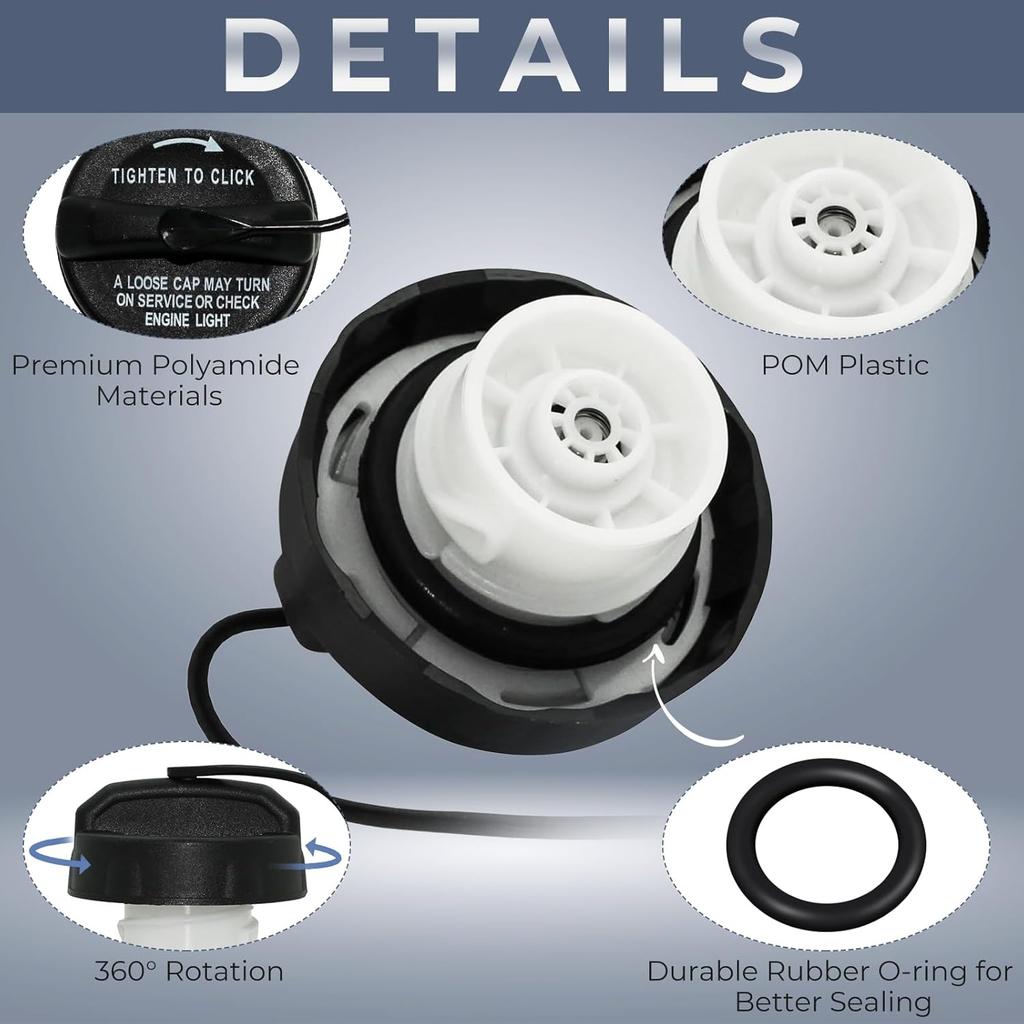 Gas Cap, Fuel Cap For 2000- Ram 1500 2500 3500, Dodge Dakota, 2003- Wrangler JK TJ, 2005- Chrysler 200 300, 1998-2017 Town And Country, Grand