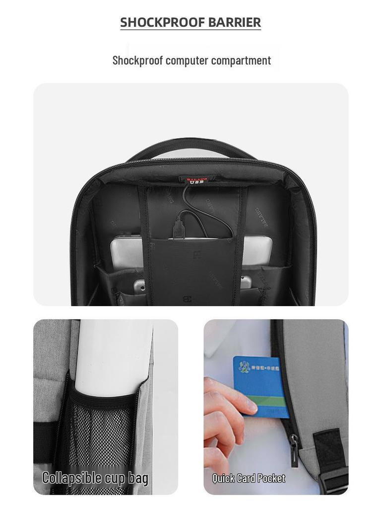 Baron Men's Minimalist Business Backpack: Lightweight, Large Capacity for Travel, Work, and Commute, Fits Laptops.
