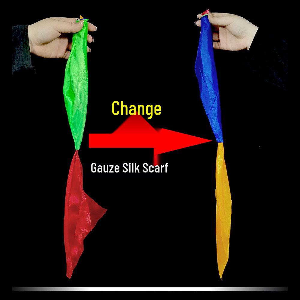 

Four-Color Silk Scarf Magic Prop - Color-Changing Double Silk Scarf High-Quality Talent Show Accessory.