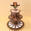 Unique Cowboy Wheel Shape Paper Cake Stand Western Style 3 Tier Cake Stand for Parties and Events with Easy Assembly