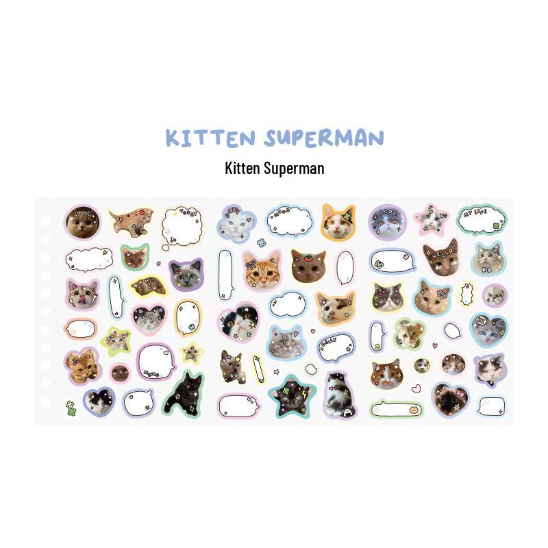 Letter Lover s Cute Animal Big Head Sticker Set - Tri-fold, Decorative, and Writable