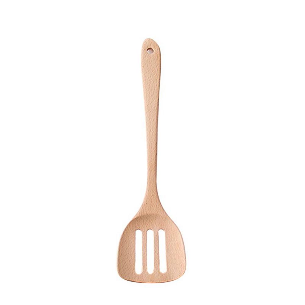 Natural Wok Shovels Cookware Cooking Tool Hanging Wooden Spatula Kitchen Utensil Turner Shovel