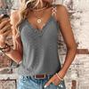 Summer Tops Lace V-neck Suspenders Hollow Streetwear Wear Polyester Sleeveless Design Lady Vest Dating Supply