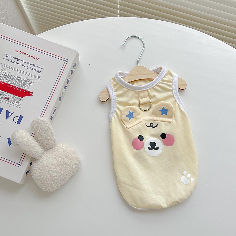 Star Bear Vest Dog Clothes: Leash-Compatible, Spring/Autumn Style for Medium/Large Breeds like Shiba Inu and Corgi - Indoor/Outdoor Use