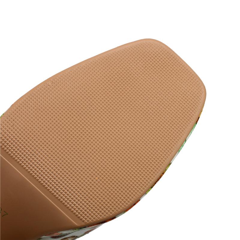 Pantofi de damă cu toc înalt primăvară/vară Nouă platformă impermeabilă Toc gros Pantofi de damă imprimați de dimensiuni mari