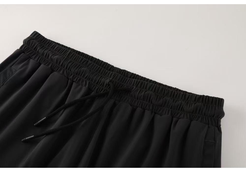 Men's Quick-Dry Casual Running Pants with Zippered Ankles and Drawstring