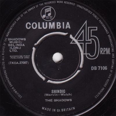 7inch Record SHADOWS - Shindig DB7106 Columbia 1963 UK Rock Used