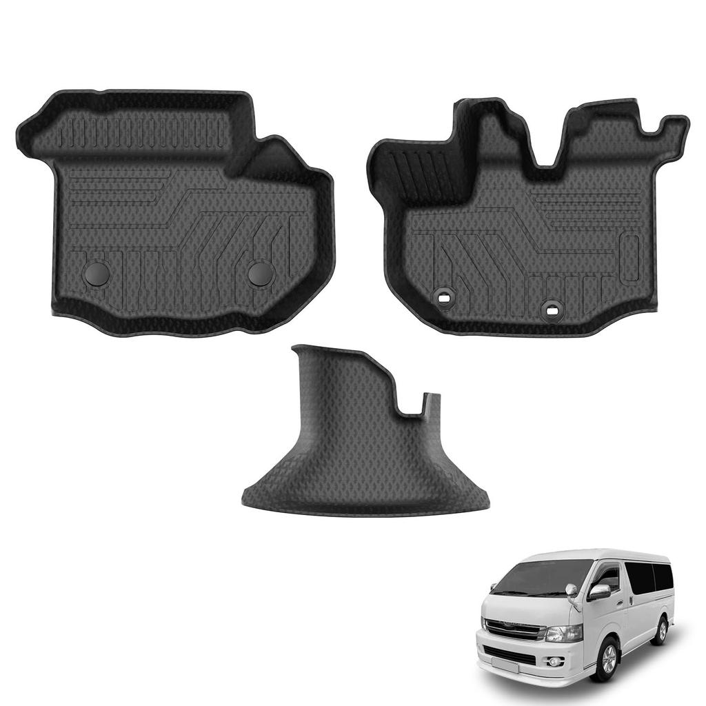 Cartist 3D Floor Mats for Toyota Hiace 200 Series Wide Body and 2004 and TPE Material Custom Design for First Easy Protective Car 3PSC Pattern (Models