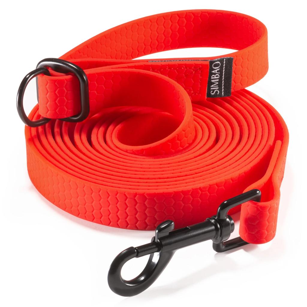 Regulowana smycz wodoodporna czerwona - 5m, 86mm twistlock - pies 15-80kg