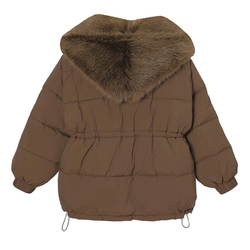 Odnímatelná velká bunda s kožešinovým límcem pro ženy Zimní Nový kabát s bavlněnou vložkou zesílená parka