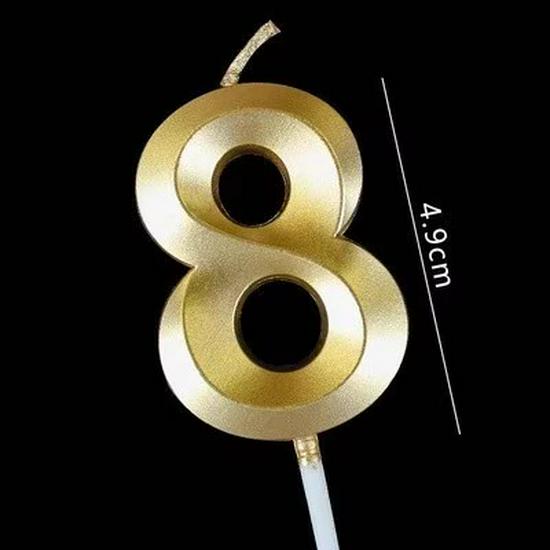 Gold Number Birthday Candles for Baby's First Birthday Cake Decoration Party Dessert Toppers