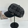 Big head circumference beret women's new spring and autumn octagonal cloud hat showing face little British temperament newsboy hat