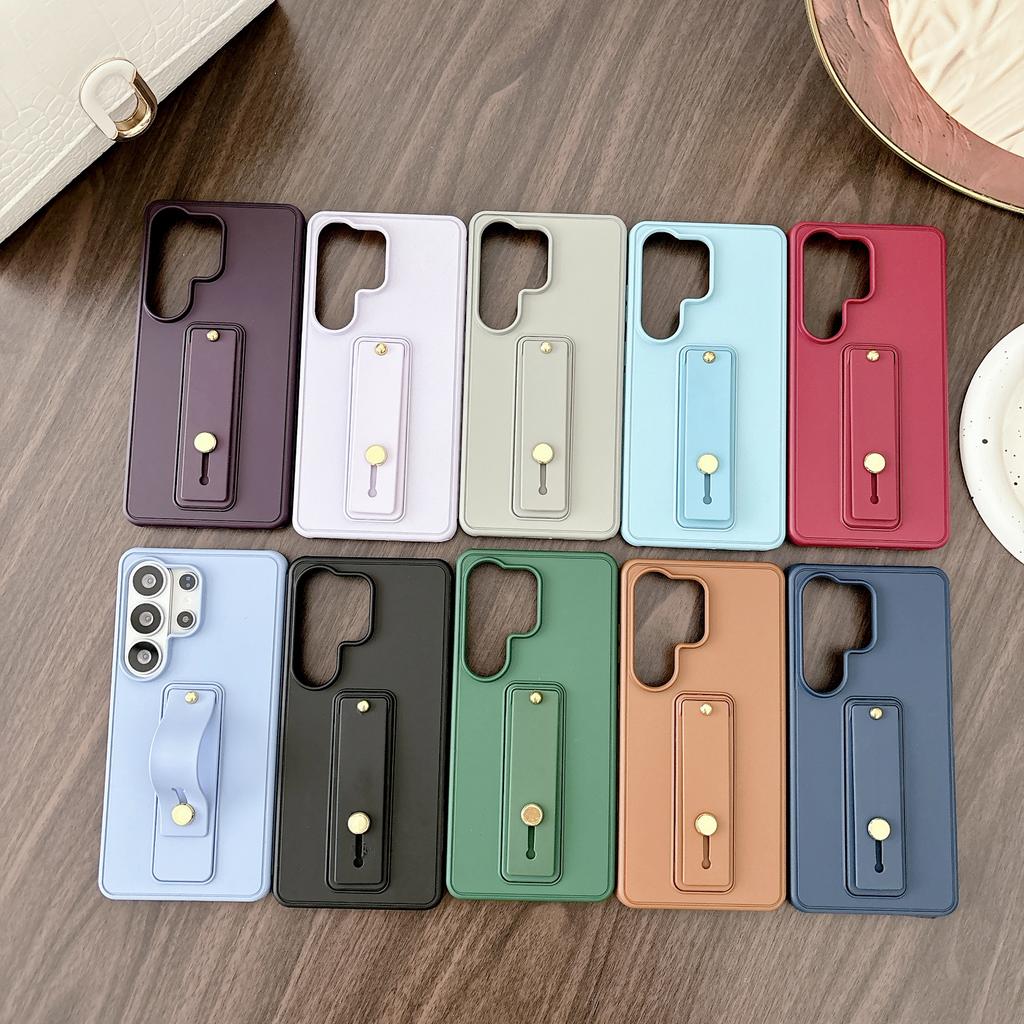 Luxury Business Phone Case for Samsung S26 Ultra S25 Plus S24 S23 S22 Shockproof Slim Fit Wrist Strap with Stand Design Cover