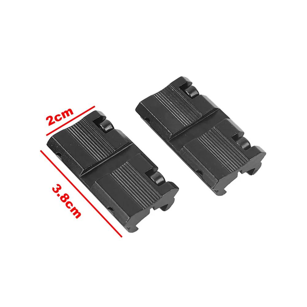 2Pcs Scope Adapter Mount Base 11mm Dovetail to 20mm Weaver Picatinny Rail Mount Converter 9.5mm -10mm Dovetail