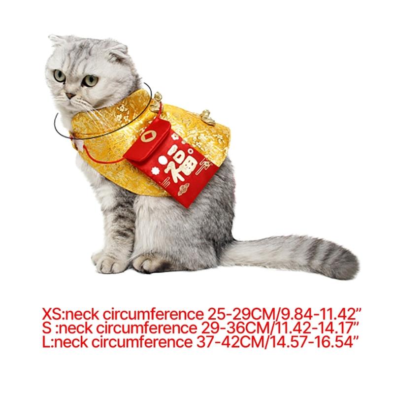 Katze Chinesisches Neujahr Kostüm Umhang Frühlingsfest Hundeumhang Verkleidung Kleidung Festkostüm Foto Outfit für Haustiere