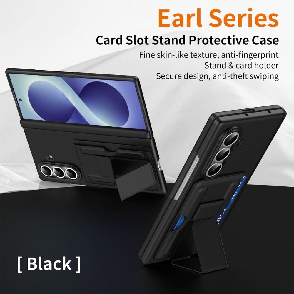 For Samsung Galaxy Z Fold 8 Ultra 7 6 5 Foldable Card Slot Stand Holder Leather Case Hinge Anti-drop Shockproof PC Cover