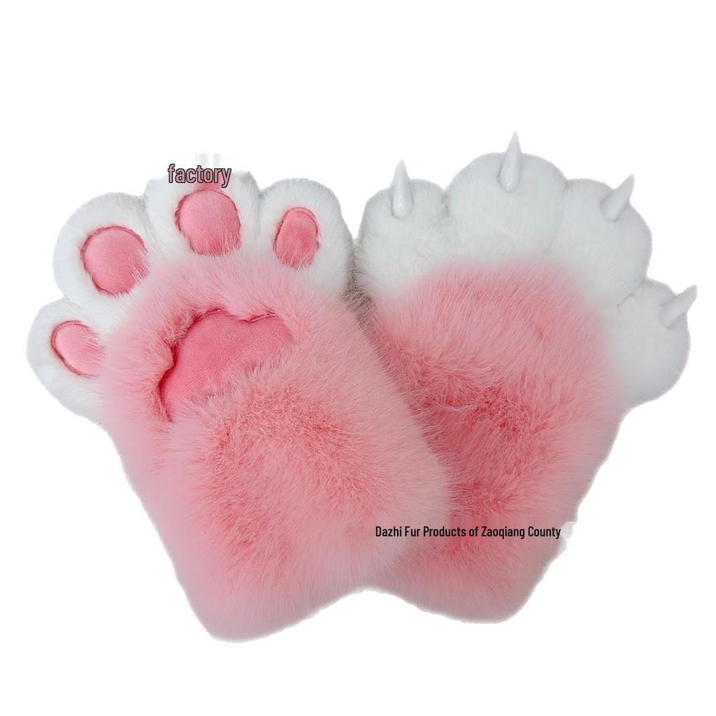 Beast Claw Squeaky Gloves: Furry Cat Paws with Nails – Plush Finish Props