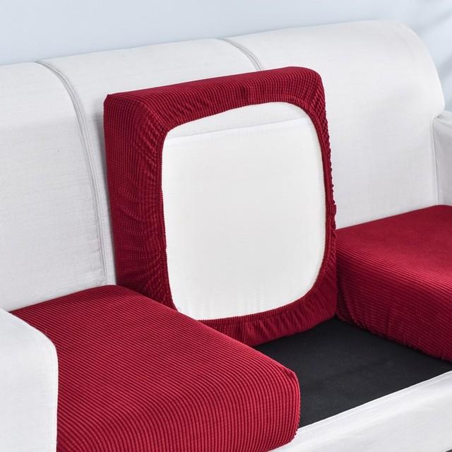 Jacquard Sofa Soft Cushion Cover For Living Room Pet Owners Kids Furniture Protective Cover Polar Fleece Stretch Washable Removable Couch Covers