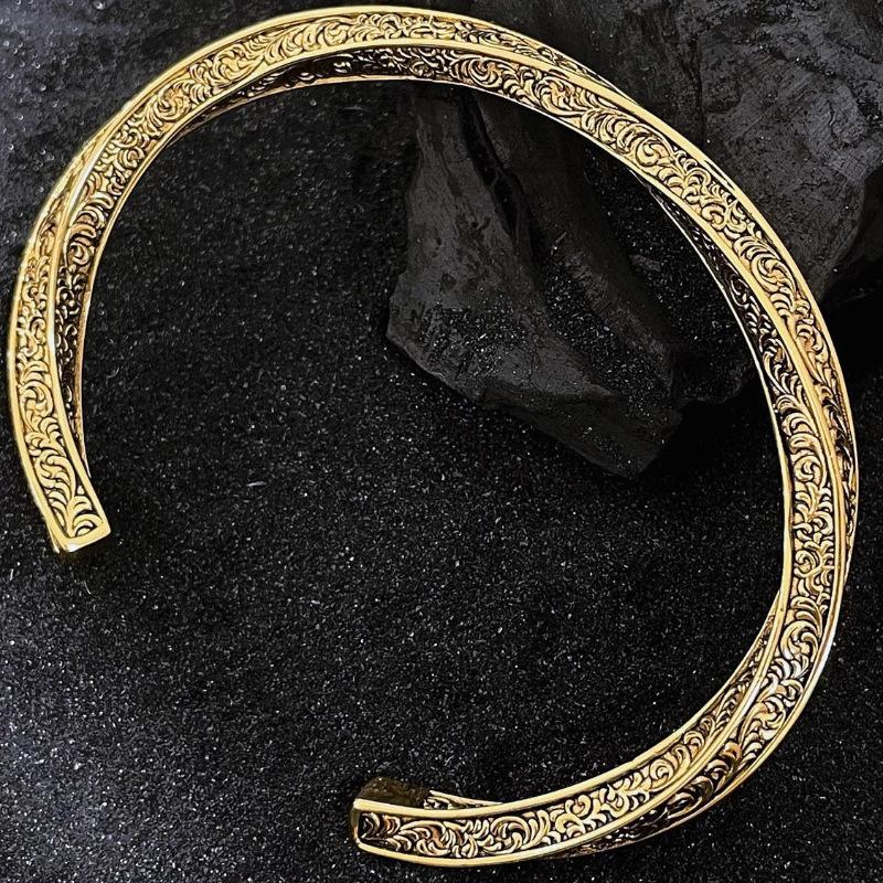 Tang Grass Pattern Mobius Bracelet Women'S Opening Adjustable Fashionable Retro Old Ancient Gold Pattern Bracelet