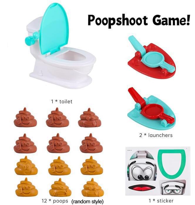 

Mini Toilet Anti Stress Toys Two Person Interactive Catapult Toilet Toy Shooting Tabletop Game Funny Throw Poops Battle Toy