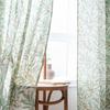 Botanical Leaf Print Curtains - Semi-Sheer Kitchen Valance & Bay Window Drapes | Ready-Made Light Filtering Sheers (Hooks/Rod Pocket)