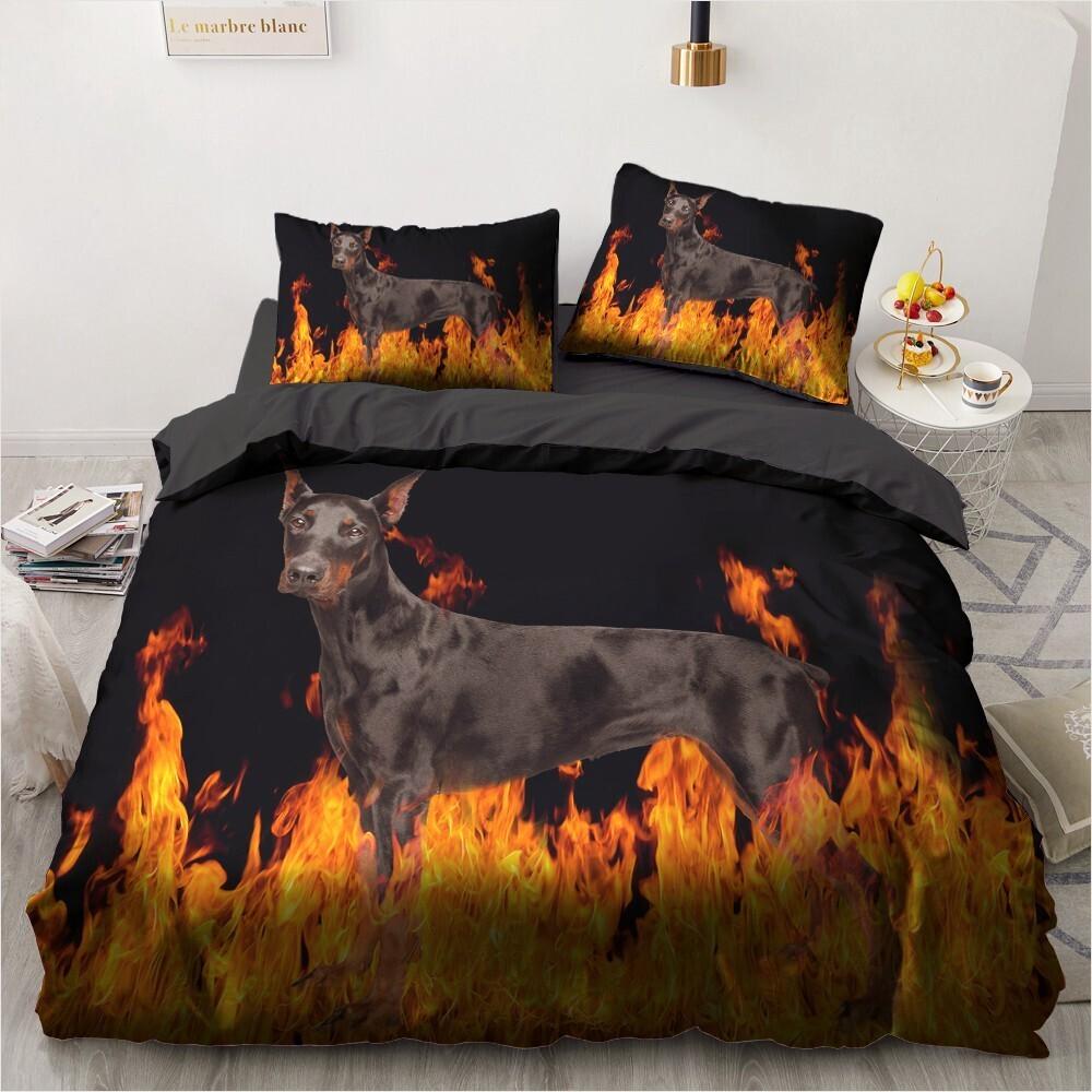 3D Animals Bedding Set Lovely Pet Black Dog Printed Duvet Cover Set Kids Adults Home Decor Single Queen King Size Gift Cute Dogs