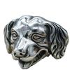 Adjustable Open Ring Men Women Dog Head Zodiac Sign Retro Plated Statement Jewelry