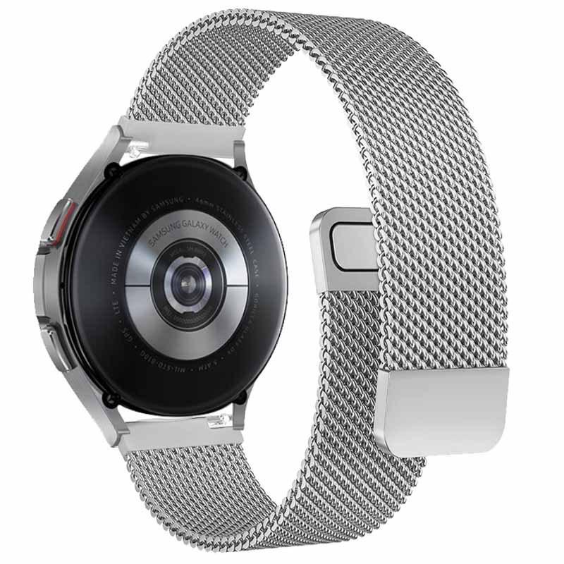 Compatible with Samsung Universal Watch45 & Huawei Watch3: Two-Section Milanese Stainless Steel Band, 20/22mm