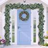 Realistic Fake Eucalyptus Vine Greenery Garland Wall Hanging Artificial Plants White Flowers Vine Archway Simulation Plant Party