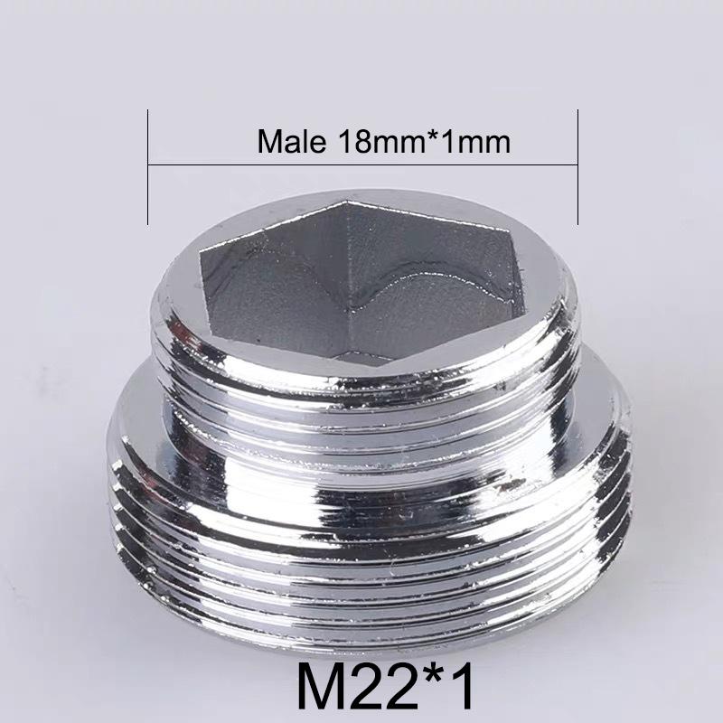 2Pcs M22 Change To 16 18 20 22 24 26 28 30 32mm Male Female Faucet Adapter Kitchen Bathroom Brass Water Tape Joint