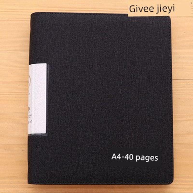 Large Capacity Leather Perforated Loose-Leaf Contract Folder