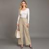 Womens Dressy Pants Work Straight Leg Pants Casual Bell Bottom With Trousers Pockets