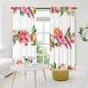 2pcs Wild Flowers Peonies With Watercolor Style Printed Curtains Rod Pocket Curtain  For Living Room Bedroom Windows Home Decor